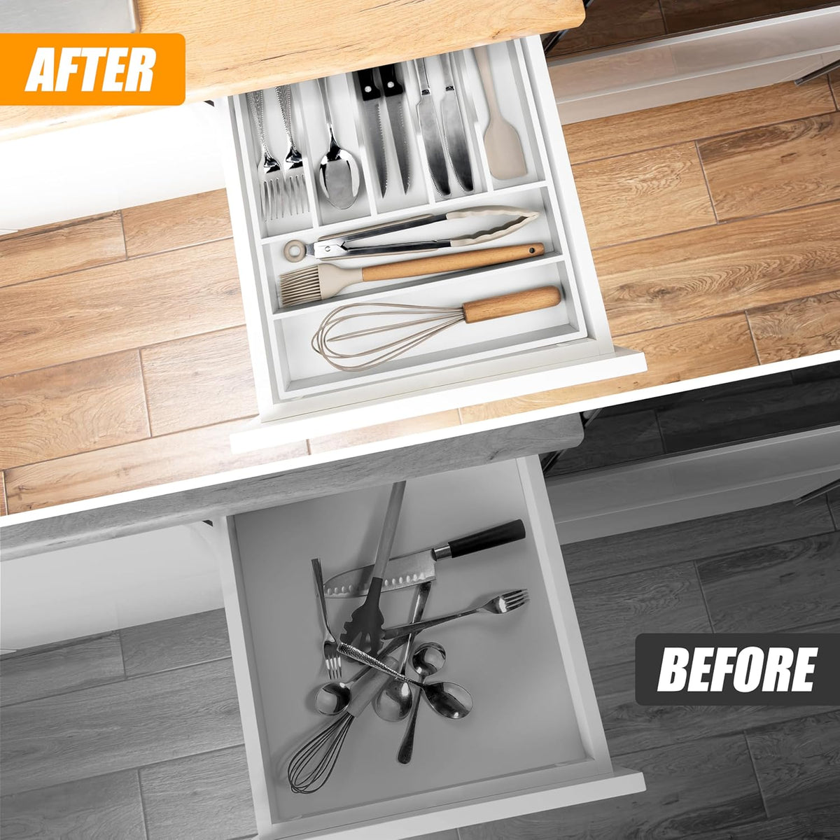 Kitchen Silverware Drawer Organizer and Storage Deep Cookware Utensil Cutlery Rack Office Drawer Organizer Tray Amazon Basics Kitchen Home Gadgets Rv Storage Solutions Wedding Registry Must Haves 2025