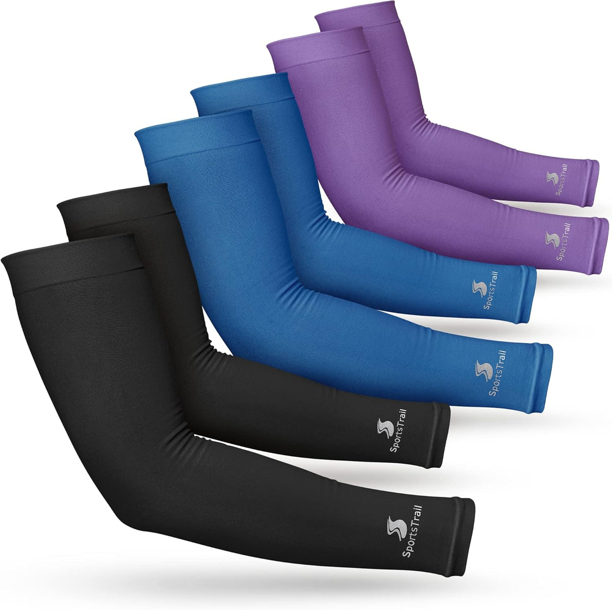 SportsTrail Cooling Arm Sleeves for Men & Women – Breathable, UV Sun Protection, Sports Arm Sleeves for Women, Men & Youth