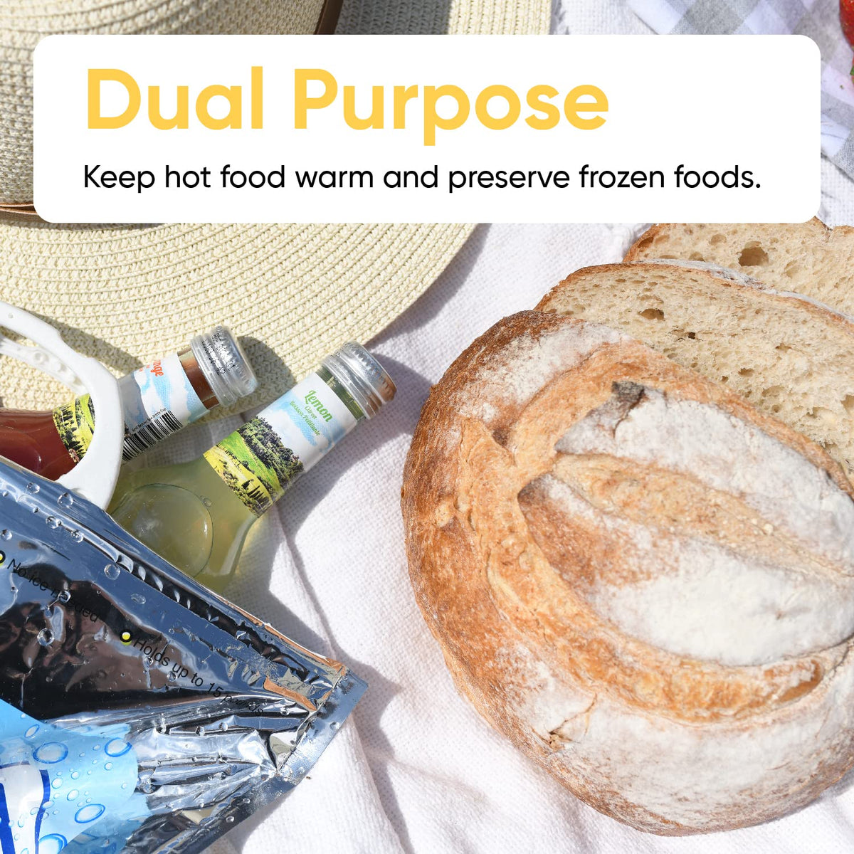 Superio Hot and Cold Insulated Bags for Food Delivery, Grocery Shopping Bags, Food Storage for Hot and Frozen Food for Travel, Disposable Cooler Bag, Reinforced Thermal Lunch Bag (12, 20" x 19")