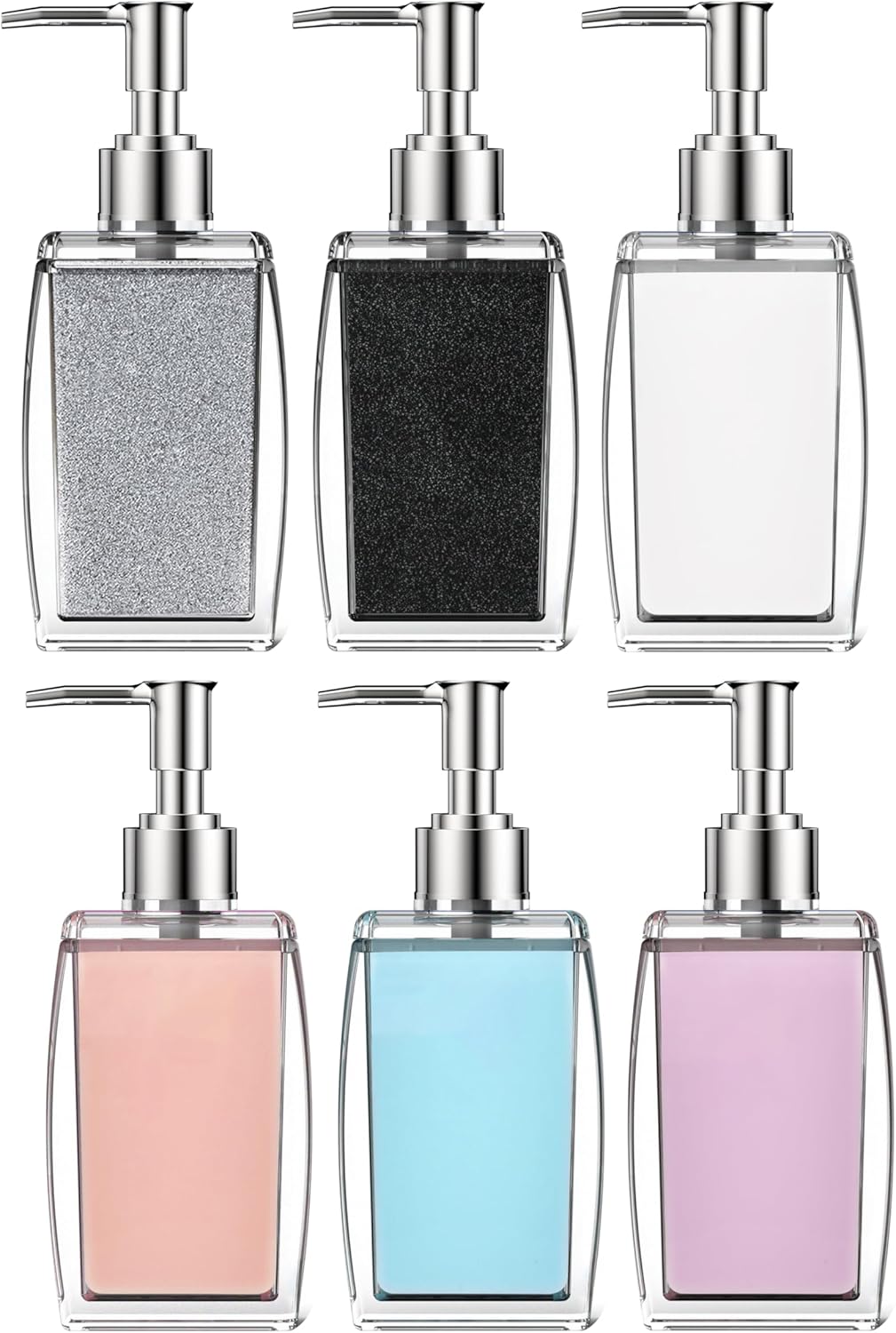 Navy Blue Soap Dispenser with Refillable Plastic Pump for Bathroom Sink or Kitchen Counter, Ideal for Hand Soap, Liquid Soap, Dish Soap, or Lotion Use