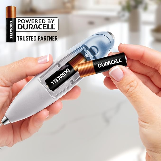 Zulay Kitchen Whisk Milk Frother with 4 Duracell Batteries - Powerful Handheld Foam Maker for Coffee, Lattes, Matcha, Hot Chocolate & Cappuccinos - Whip Creamy Froth in Seconds