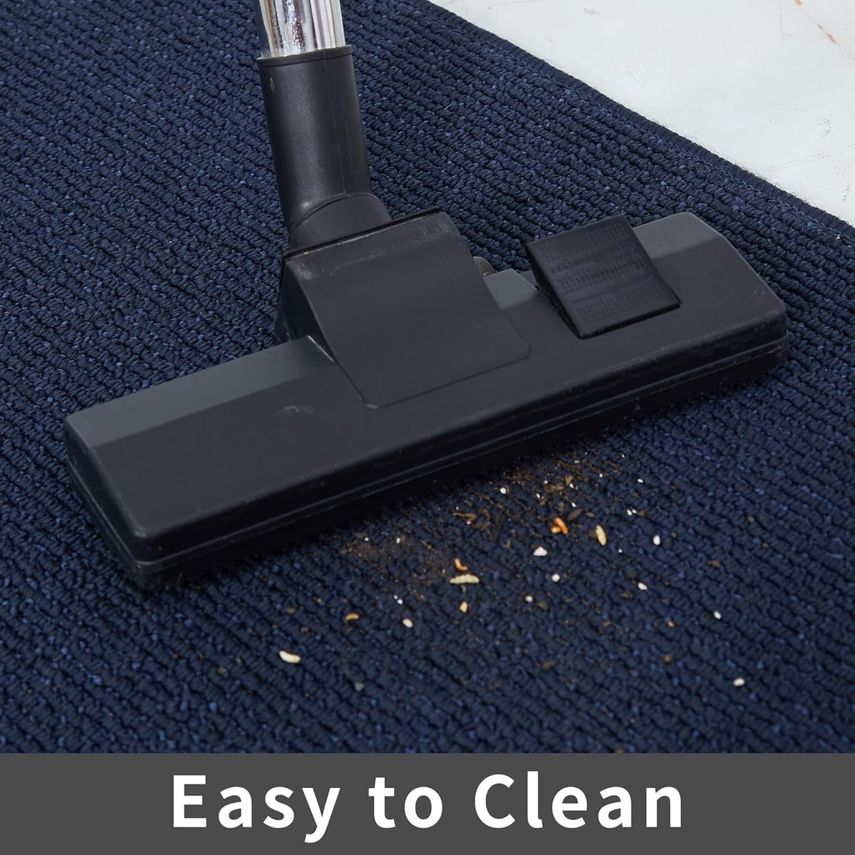 COSY HOMEER 24X60 Inch Kitchen Rug Mats Made of 100% Polypropylene Strip TPR Backing Soft Kitchen Mat Specialized in Anti Slippery and Machine Washable,for Kitchen, Floor Home,Office,Sink,Laundry,Navy