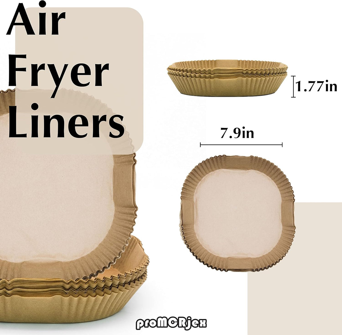 Air Fryer Disposable Paper Liners 50pcs 7.9 inch Square Parchment Paper Liner for Baking Roasting Fit 5-8 QT