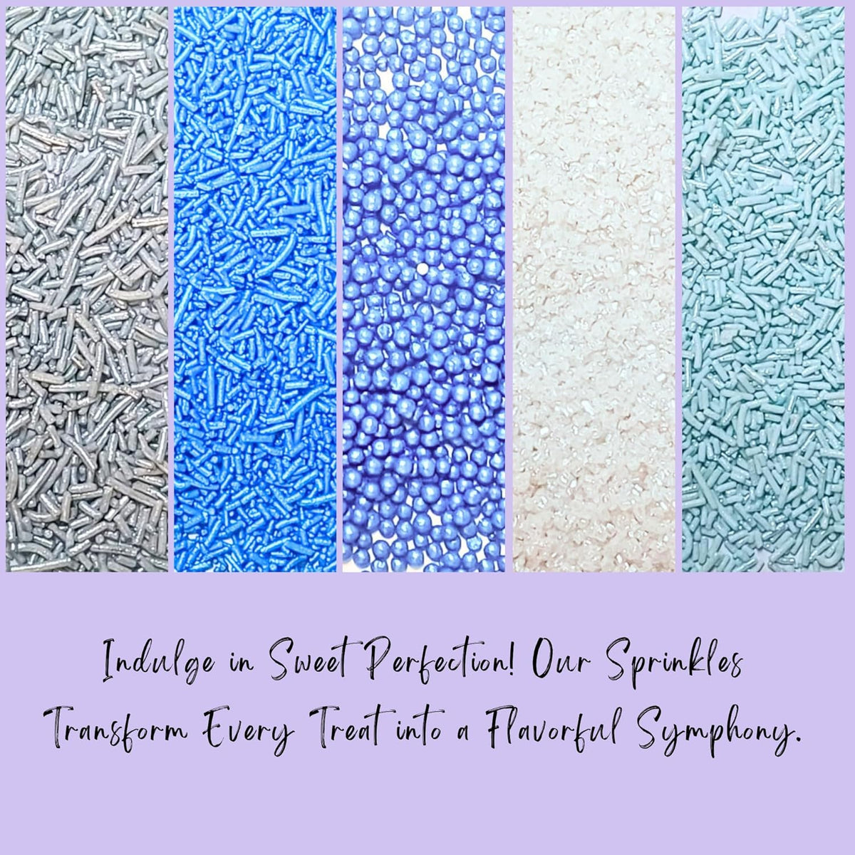 Confect Blue Sprinkles Mix – 5 Shades of Blue with Navy Dragees, Silver, Baby Blue Jimmies & White Sparkling Sugar | Edible Sprinkles for Cakes, Cupcakes & Baking | Vegan, Gluten-Free, Nut-Free, Soy-Free, Dairy-Free, Palm Oil-Free- 5 Oz