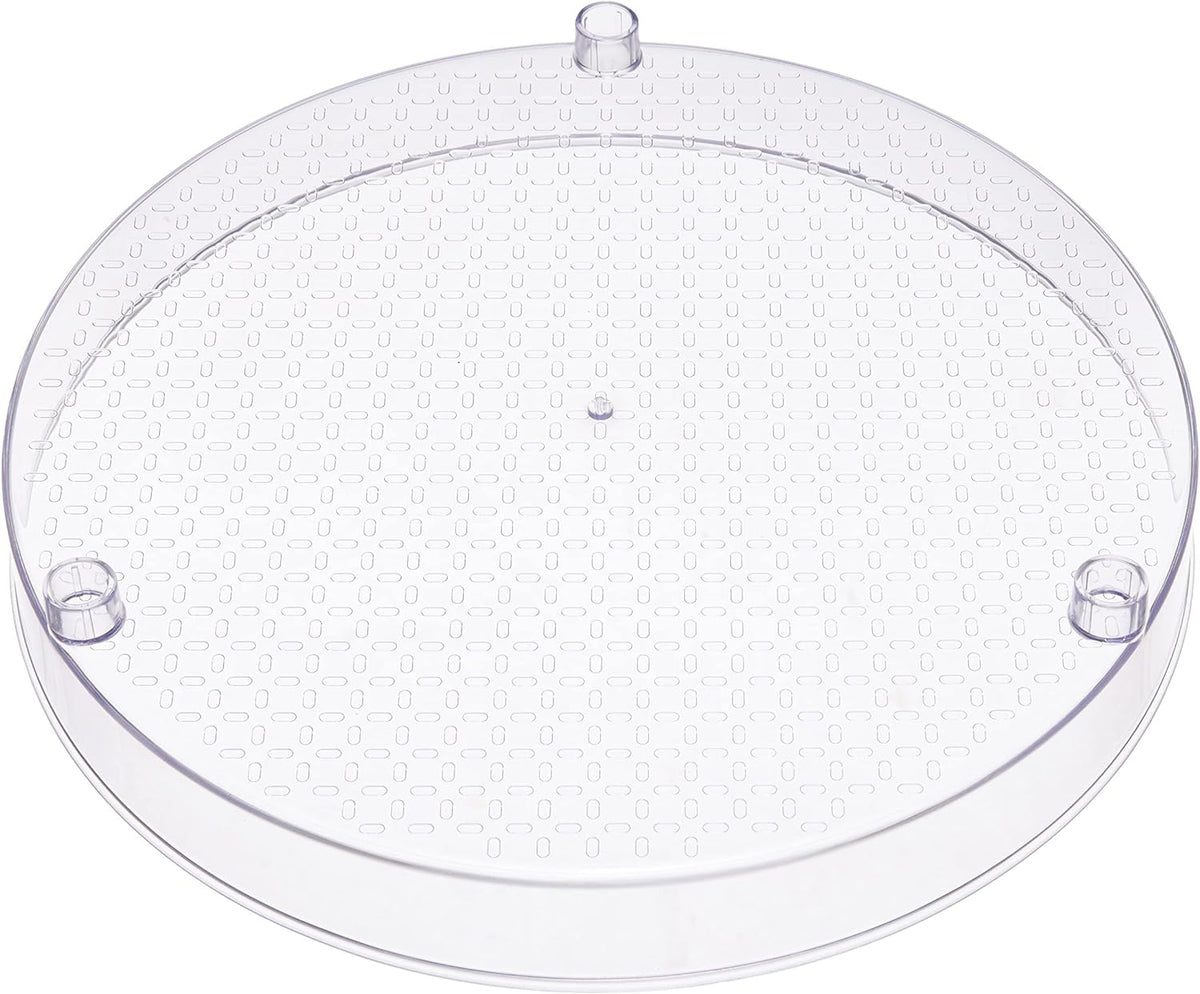 Amazon Basics 2 Tier Lazy Susan Turntable Organizer, 12" Diameter, Clear