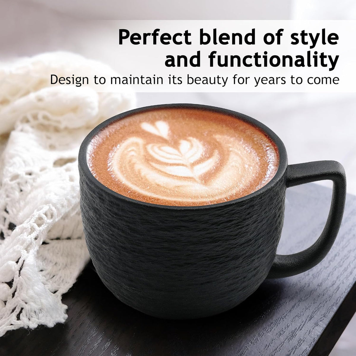 MIAMIO – 15 oz Coffee Mugs/Mug Set of 4 - Ceramic Mug for Coffee, Latte, Cappuccino, and Tea - Oasis Collection