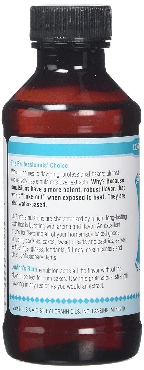 LorAnn Rum Bakery Emulsion, 4 ounce bottle (Pack of 2)