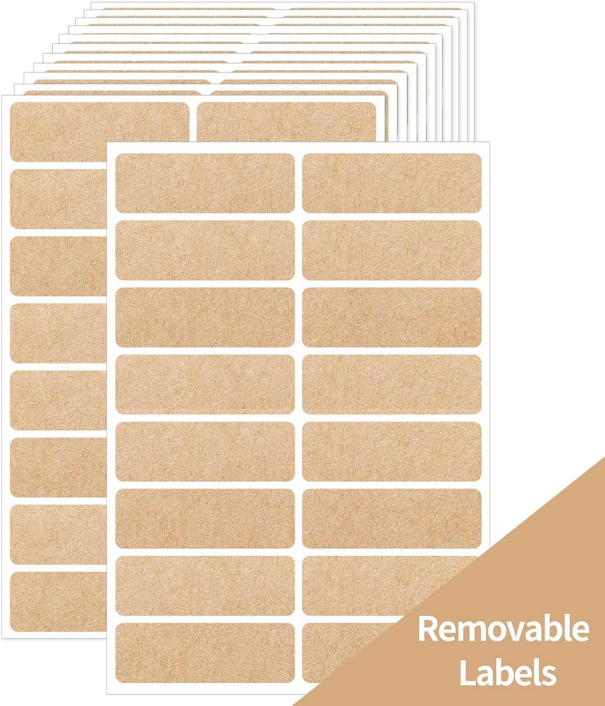 Removable Kraft Label Stickers- Writable Gift Tag Stickers Labels, Self-Adhesive Brown Kraft Label for Essential Oil Bottle, Jars, Food Storage or Gift Decoration-240 PCS