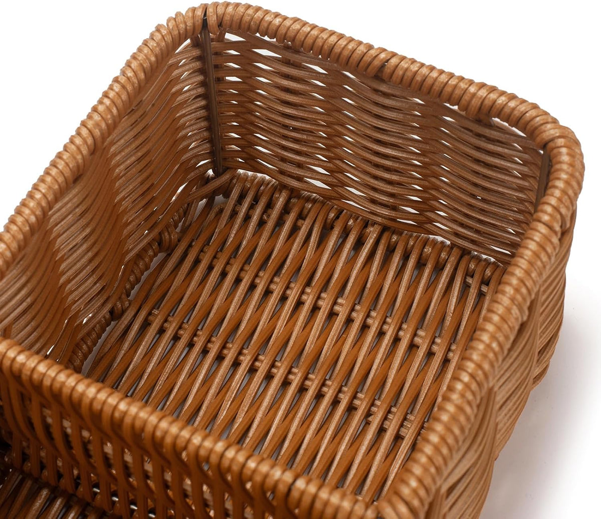 Toilet Tank Basket, Toilet Basket Tank Topper, Imitation Rattan Basket, Woven Basket, Bathroom Storage Basket for Organizing and Decor (16.5 x 5.5 x 3.5 inch)