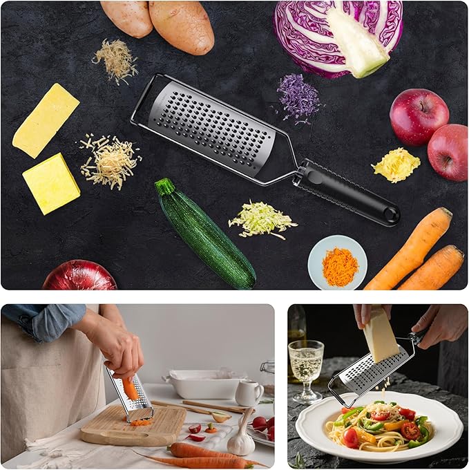 Cheese Grater with Non-Slip Handle,L12" X W2.5",Coarse Grater