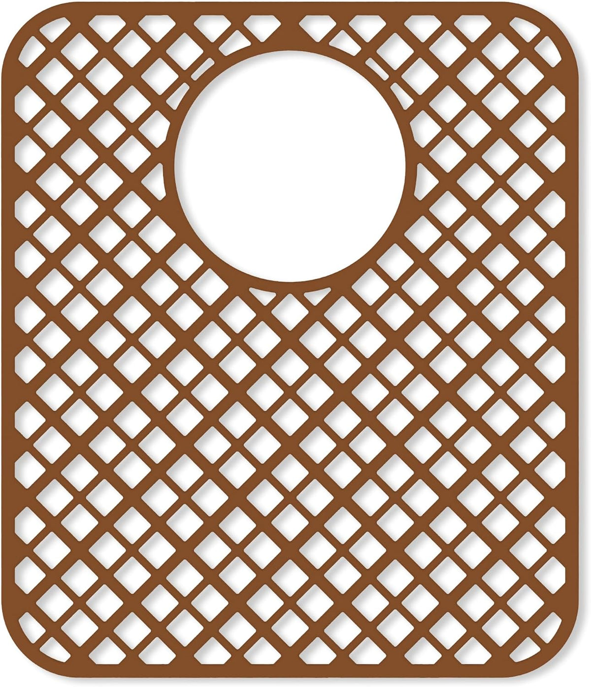 2 Pack Silicone Sink Protectors for Kitchen Sink, Lozenge Pattern 13 x 11 Inches Sink Mat, Non-Slip and Durable Sink Protector Silicone, Rear Drain, Coffee