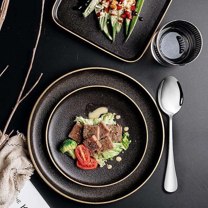 Stainless Steel Teaspoon Set, 8 Pieces, 7.3 Inches, Mirror Finish, Dishwasher Safe