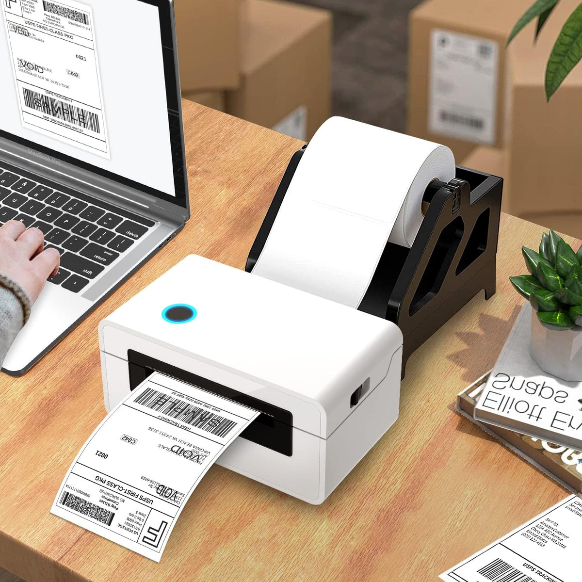 FungLam 2 Rolls 4x6 Direct Thermal Shipping Labels, 250 Labels/Roll, 1'' Core, Compatible Zebra 2844 ZP-450 ZP-500 ZP-505