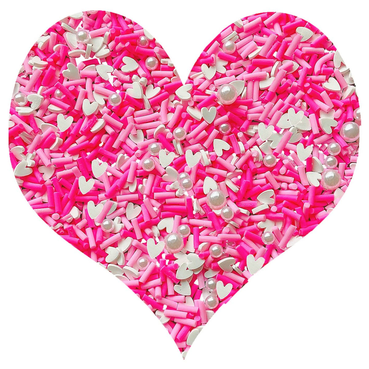 EHOPE Fake Sprinkles Resin Sprinkles Fake Candy Sprinkles Clay Sprinkles Polymer Sprinkles Polymer Clay Slices for Nail Art DIY Crafts Cake Phone Case(40G-Pink Heart-46)
