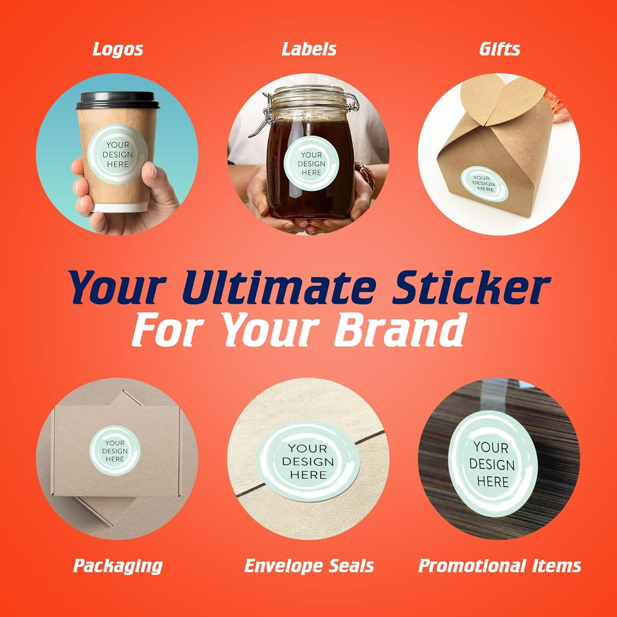 100 Custom Vinyl Stickers - Upload Your own Image, Text, Design, Logo - Personalized Logo Labels for Handmade, Packaging, Bottle, Jars, Candle, Brand Stickers (Mint, 3x3)