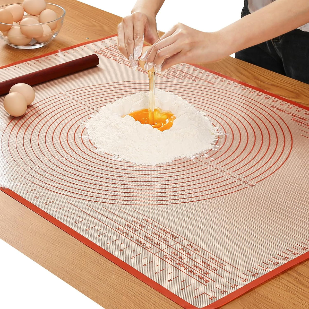 Silicone Pastry Mat 36x24 Inch Nonstick Baking Mat -Perfect for Doug, Pastry, Dough Rolling, Kneading Board, Pie Crust, Fondant, Pasta/Pizza, Kitchen Counter Mat
