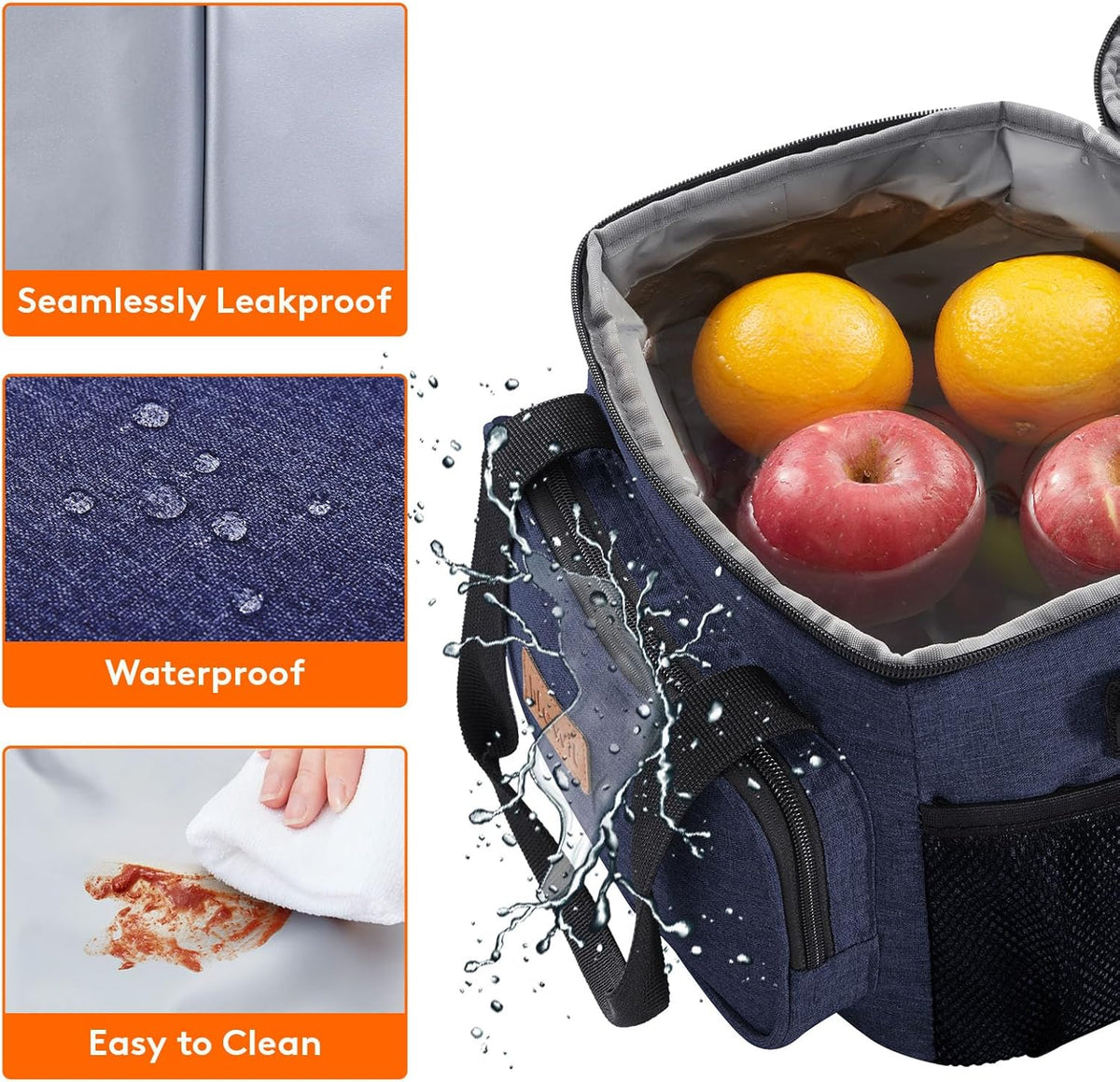 Lifewit Large Lunch Bag Insulated Lunch Box Soft Cooler Cooling Tote for Adult Men Women, Dark Blue 12-Can (9L)