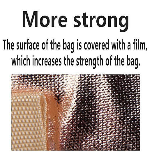 insulated picnic bag extra cooler Grocery shopping bags, Reusable, Heavy Duty, zipped zipper,Collapsible,tote,for men,women,for car,Recycled Golden XL-Large