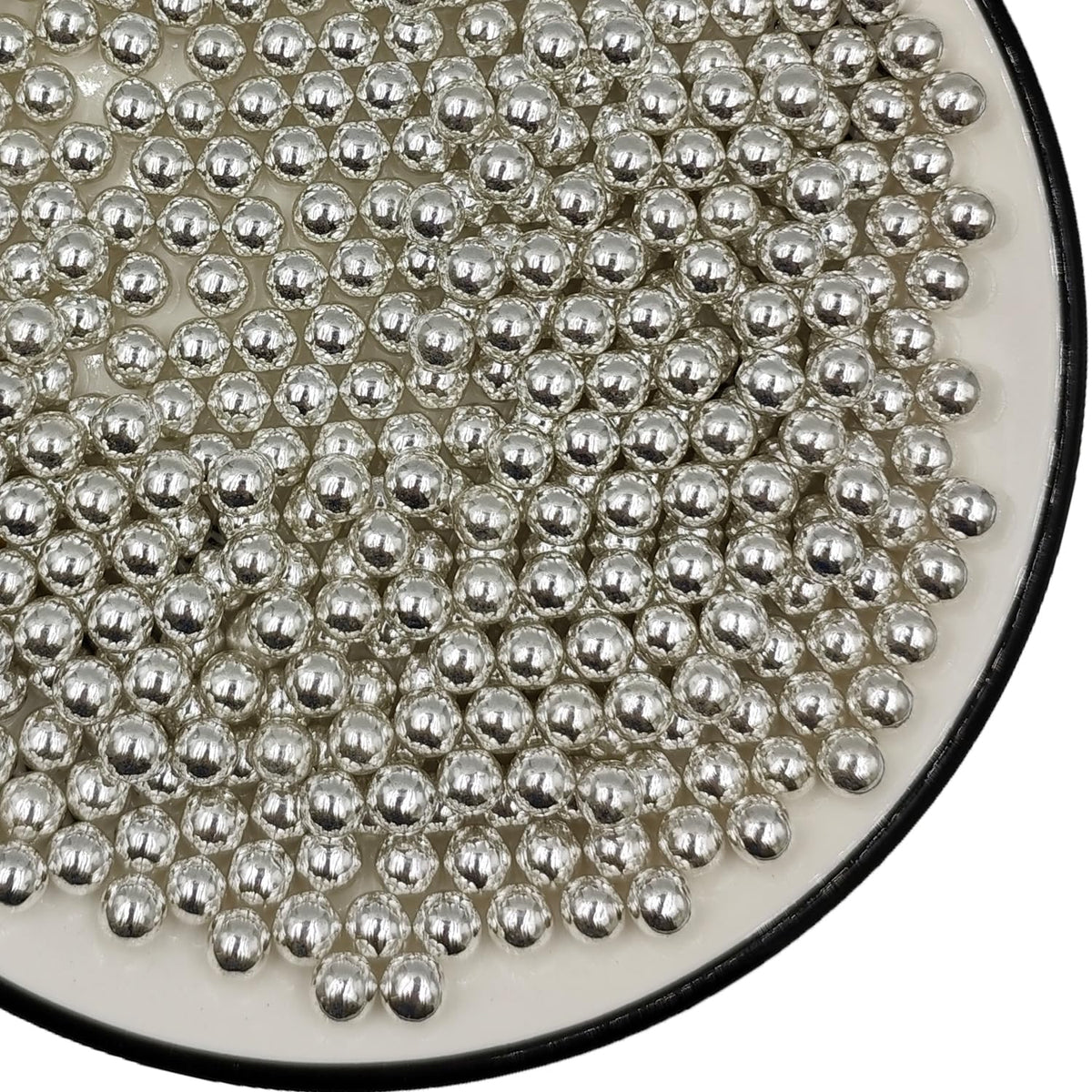 Silver Pearl Sugar Sprinkles 3.53 oz, 7mm Candy Pearls Ideal for Baking, Cake and Cupcake Toppers, Cookie Decoration, Ice Cream Topping, Wedding Shower Valentines Halloween Christmas