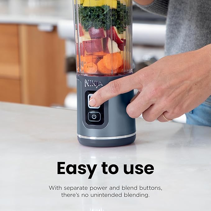 Ninja BC151BK Blast Portable Blender, Cordless, 18oz. Vessel, Personal Blender-for Shakes & Smoothies, BPA Free, Leakproof-Lid & Sip Spout, USB-C Rechargeable, Dishwasher Safe Parts, Black