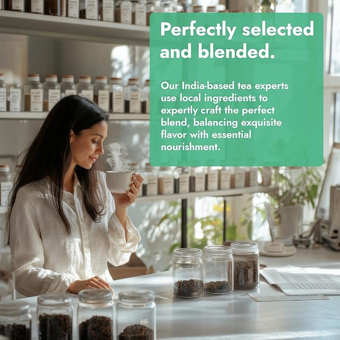Vital Bloom 120 Tea Bags Moringa Tea, 100% Natural Moringa Leaves Herbal Tea, Supporting Digestion & Immune System - Bleach Free Tea Bags, Non-GMO (Free Bamboo Tongs Included)