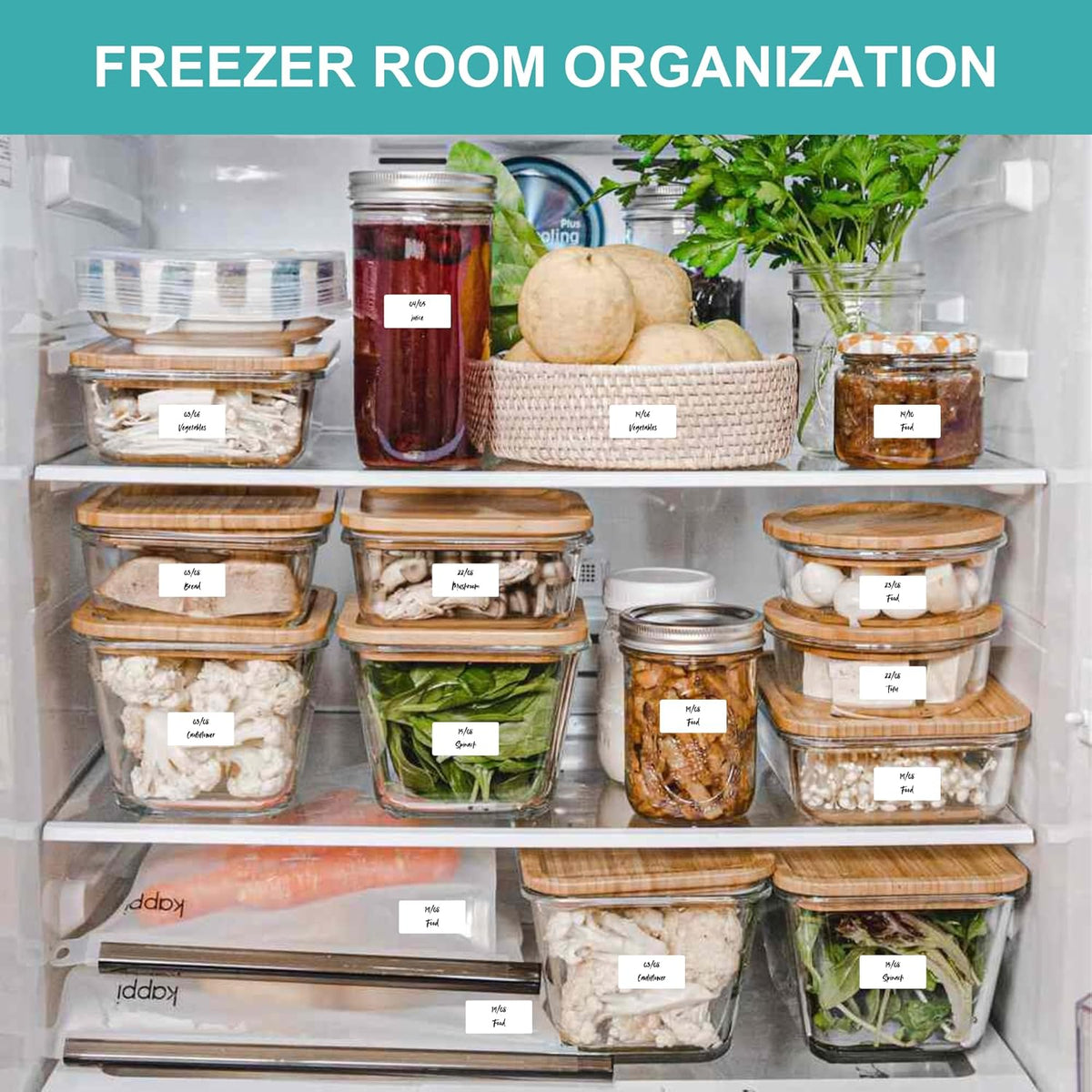 CATIFLIN 1200 Blank Removable Freezer Labels, Waterproof & Oil Resistant Stickers with Perforation Line, Ideal for Food Containers, Jars, and Pantry Organization (1" x 2")