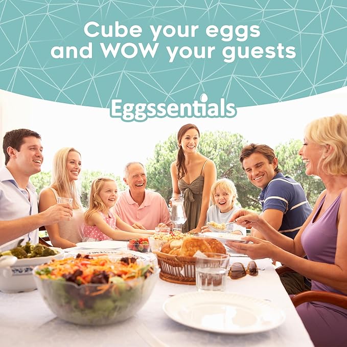 Eggssentials Pack of 3 Egg Shaper - Egg Cuber Square Egg Mold - Hard Boiled Eggs Maker for Square Boiled Eggs Egg Dicer for Eggs - Boiled Egg Mold Egg Press.