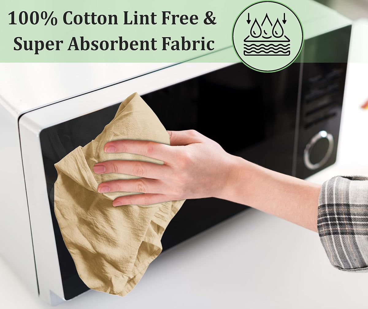 RUVANTI Flour Sack Towels 24 Pack 28x28 Inch, 100% Cotton Tea Towel, Reusable, Machine Washable, Absorbent BarTowels - Dish Cloth Perfect for Drying Dishes & Cleaning - Camel