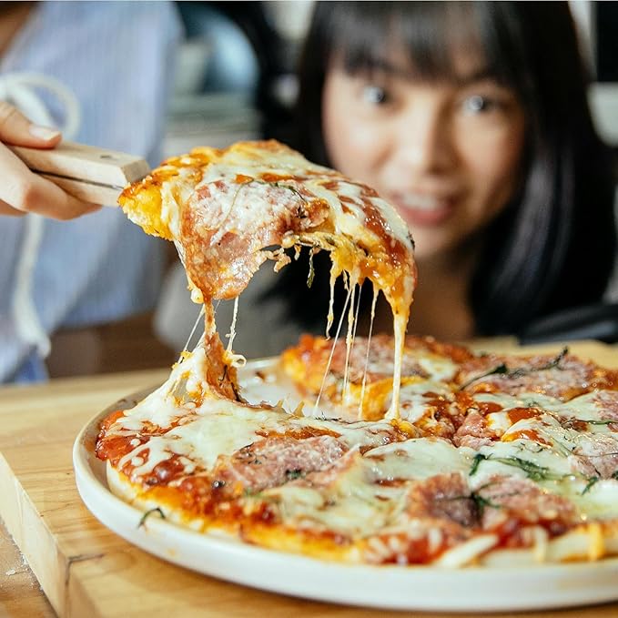 Pizza Steel for Oven & Grill – Heavy Duty Baking Steel Pizza Stone, Round Baking Steels with Dual Handles，Carbon Pizza Pan for Crispy Crust, Bread, Cooking & BBQ