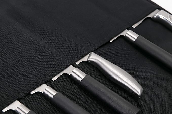 Chef’s Knife Roll Case, Waxed Canvas Cutlery Knives Holders Protectors, Home Kitchen Cooking Tools And Utensils Wrap Bag Wallet, Multi-Purpose Brush Roll Bag, Travel Tool Roll Pouch