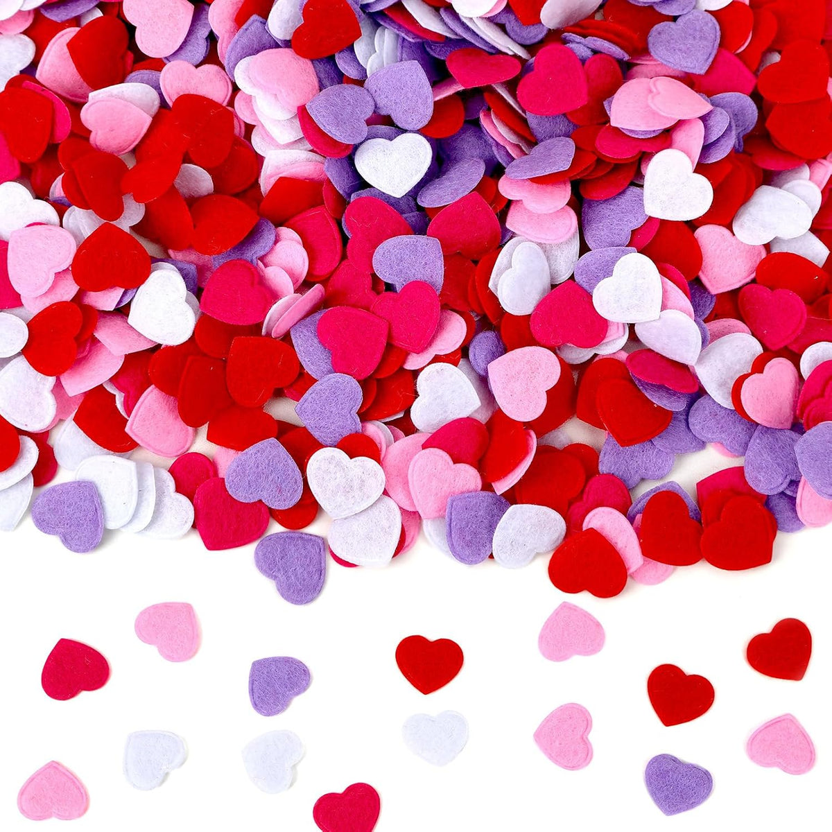 MARFOREVER Valentine's Day Felt Hearts Confetti, Heart Decorations Foam Confetti for Wedding, Mother's Day Supplies - Romantic Heart Shape Balls Sprinkles