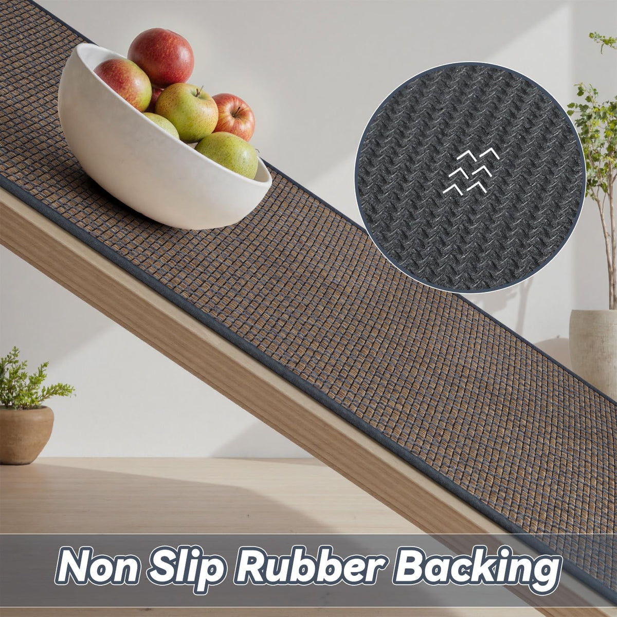 PADOOR Kitchen Runner, Rubber Backed Kitchen Runner Rugs Non Skid Washable, Super Absorbent Kitchen Mats for Floor Front of Sink, 20"x47" Blue