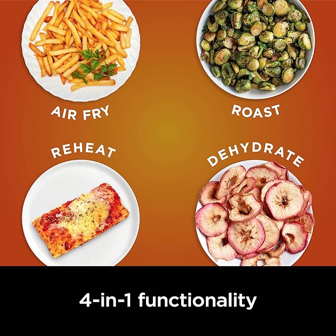 Ninja | Air Fryer | 4-in-1 Pro Air Fry, Roast, Reheat, Dehydrate | 5QT Capacity fits up to 4lbs of French Fries | 400F Max Temp | Nonstick Basket & Crisper Plate | 120V | Grey | AF141
