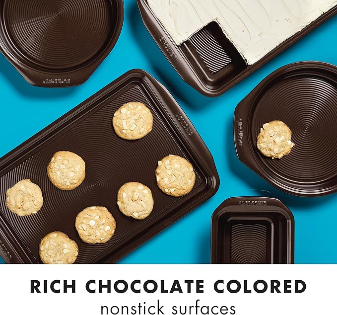 Circulon Nonstick Bakeware, Nonstick Cookie Sheet/Baking Sheet - 10 Inch x 15 Inch, Chocolate Brown (Pack of 2)