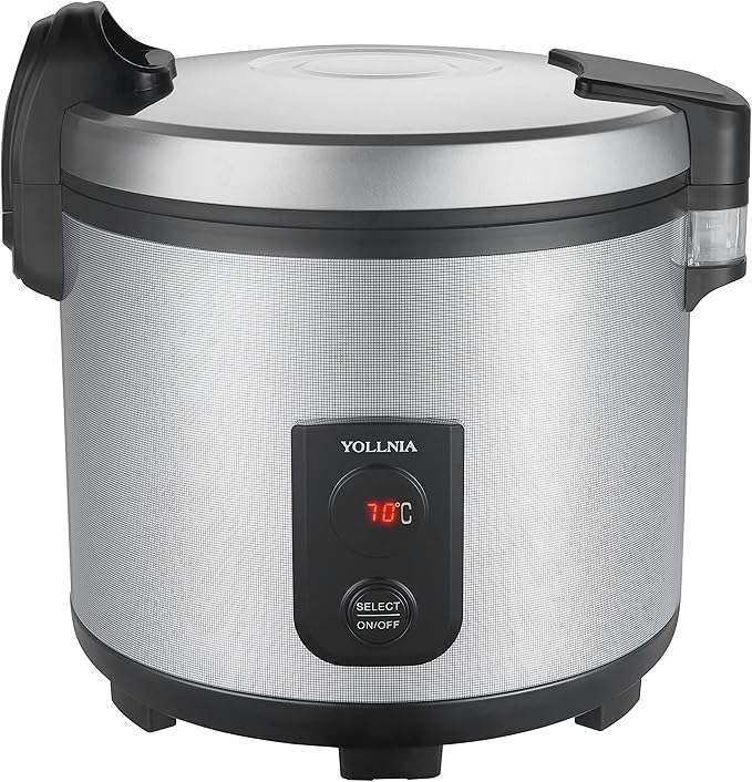 55 Raw/110 Cup Commercial Rice Warmer(Not Rice Cooker) Portable 18.1QT Big Rice Warmer / 122℉- 178℉ Adjustable Temperature/ 130W/ Non-Stick Inner Pot