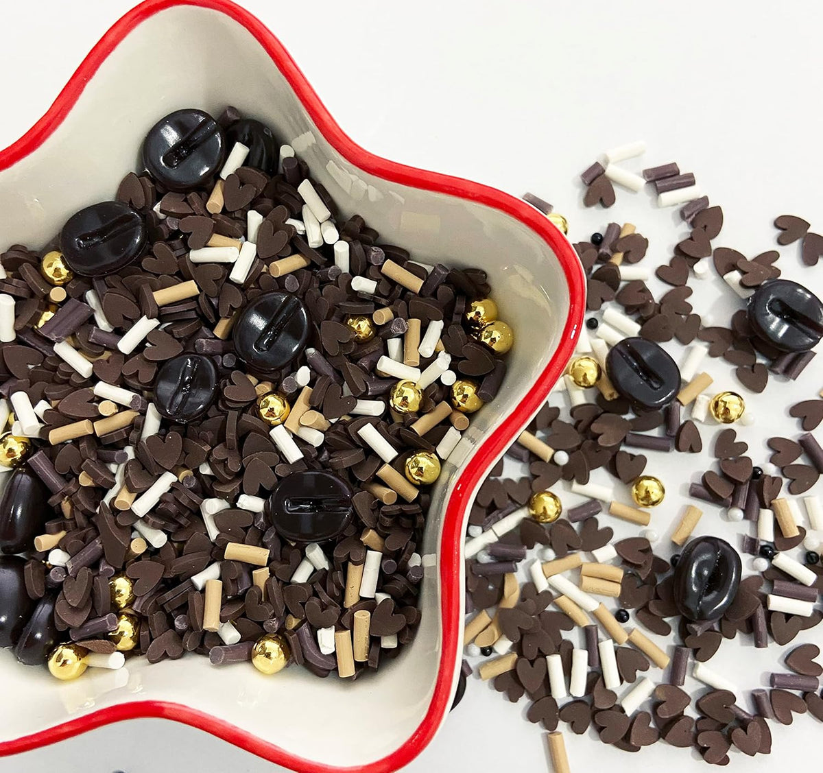EHOPE Fake Sprinkles Resin Sprinkles Fake Candy Sprinkles Clay Sprinkles Polymer Sprinkles Polymer Clay Slices for Nail Art DIY Crafts Cake Phone Case(40G-Chocolate-41)