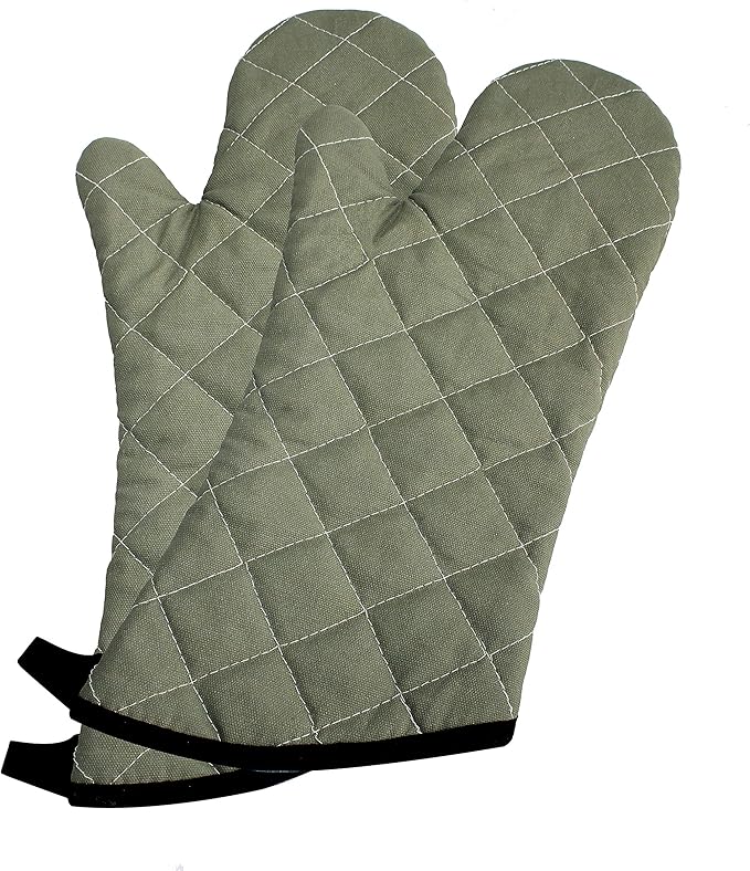 ARCLIBER Oven Mitts Heat Fire Resistant Oven Mitts 425 ° F, Quilted Terry Cloth Cotton Soft Lining Oven Gloves, Extra Long Kitchen Mittens for Cooking Baking
