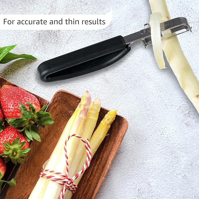 LURCH Germany Universal Ultra Sharp Stainless Steel Vegetable Swivel Peeler for for Potatoes, All Fruits & Veggies | Non-Slip Comfortable Handle | 5.1 x 2.3 Inches / 13 cm x 6 cm - Black