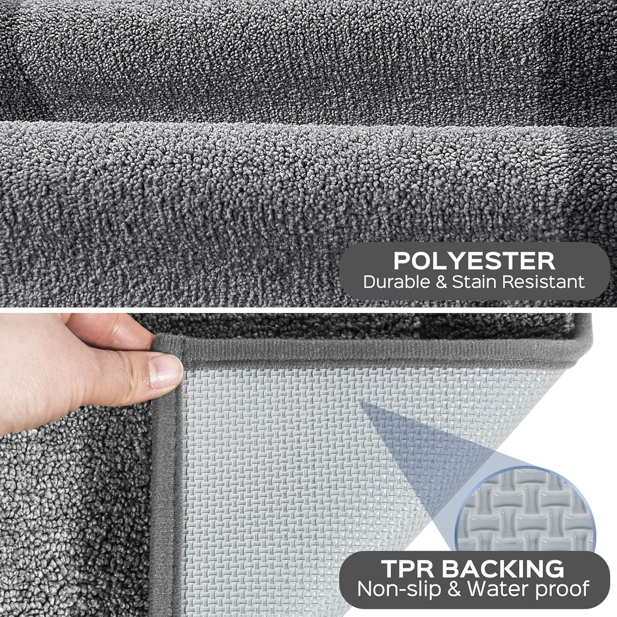 Machine Washable Kitchen Rug 24" x 36", Non Slip Kitchen Mat for Floor, Absorbent Entrance Throw Rug for Bedroom, Hallway, Bathroom, Door