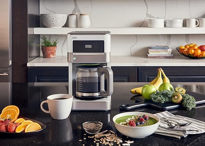 Braun KF6050WH BrewSense Drip Coffee Maker, White