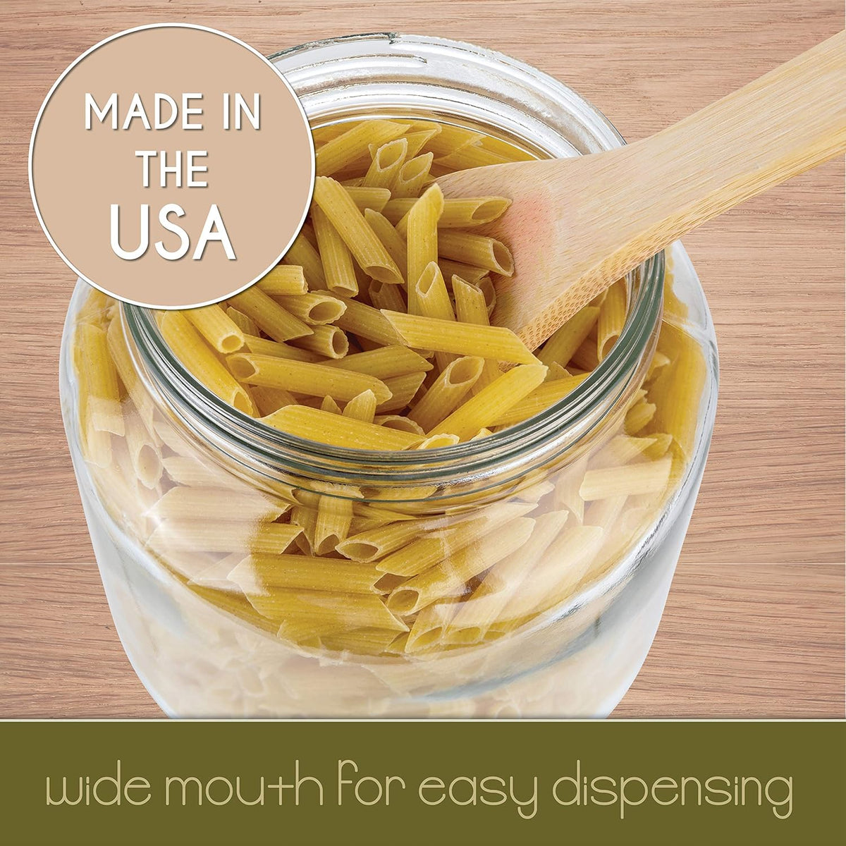 kitchentoolz Half Gallon Mason Jar Wide Mouth with Airtight Metal Lid - Safe for Fermenting Kombucha Kefir - Curing Pickling, Storing and Canning - BPA-Free Dishwasher Safe (White Lid, 4)