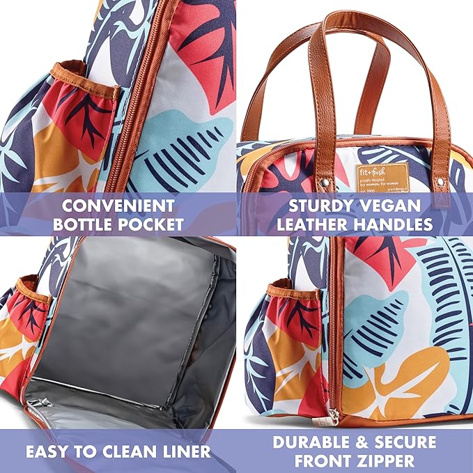 Fit & Fresh Lunch Bag For Women, Insulated Womens Lunch Bag For Work, Leakproof & Stain-Resistant Large Lunch Box For Women With Containers, Zipper Closure Wichita Bag Cloud